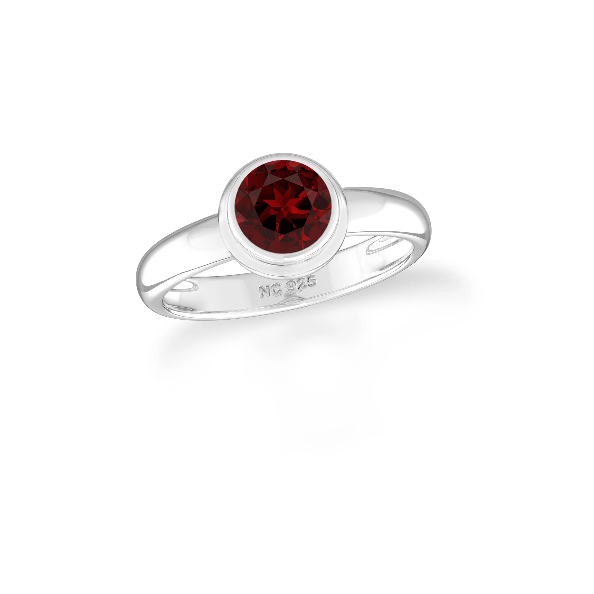 garnet bezel-set ring
