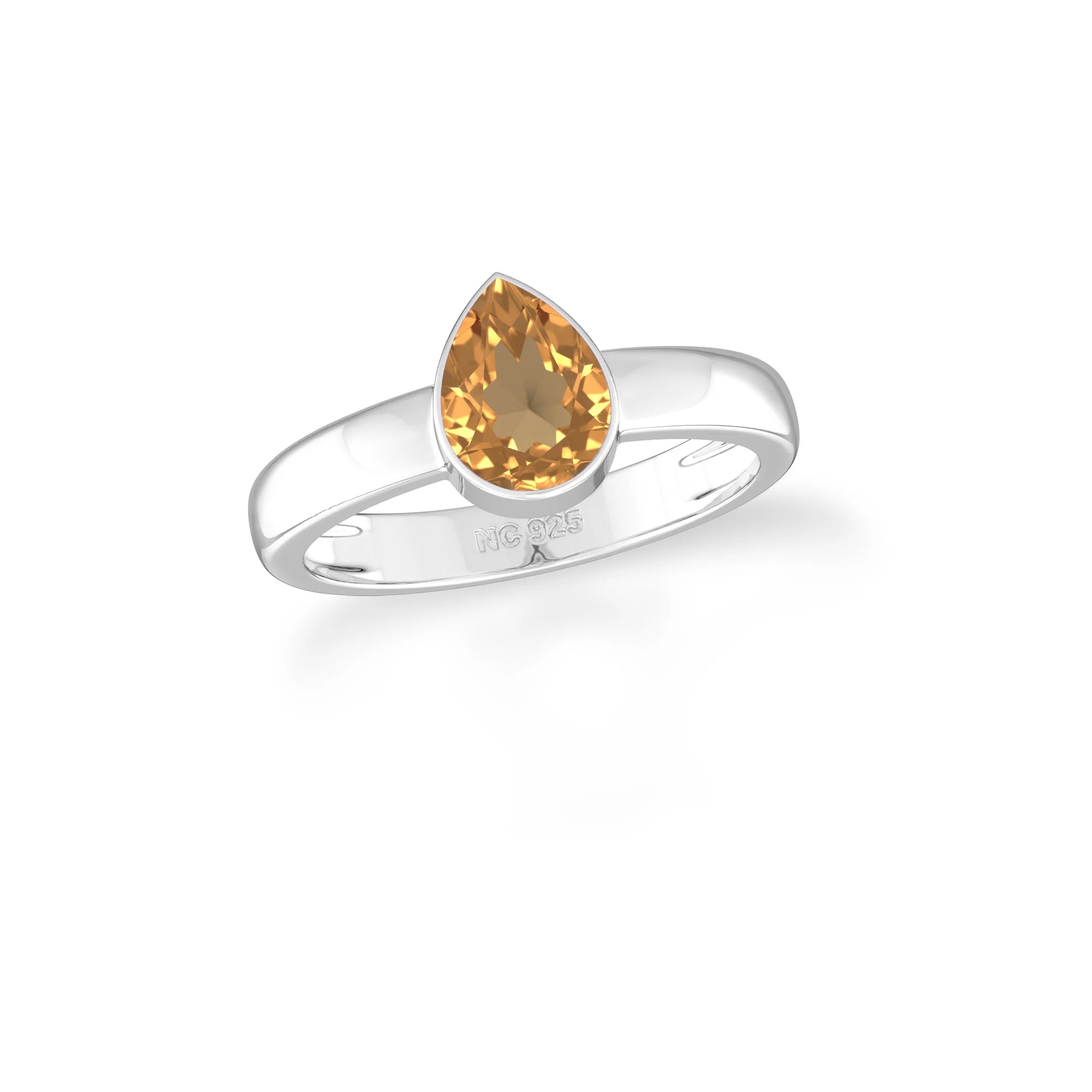 citrine bezel-set ring