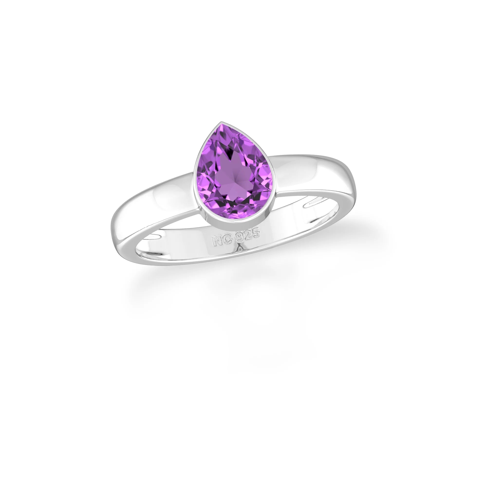 amethyst bezel-set ring