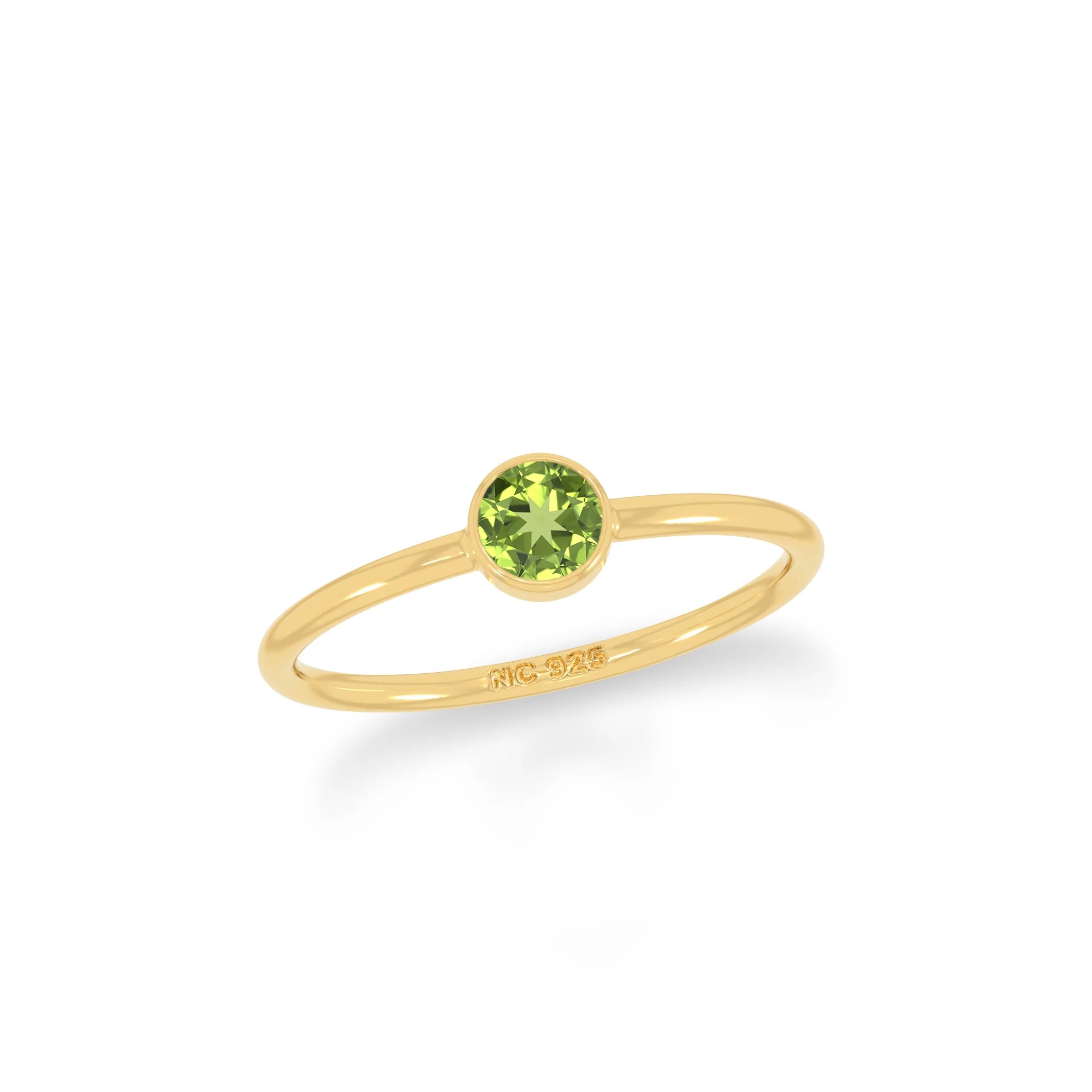 peridot stackable bezel-set ring