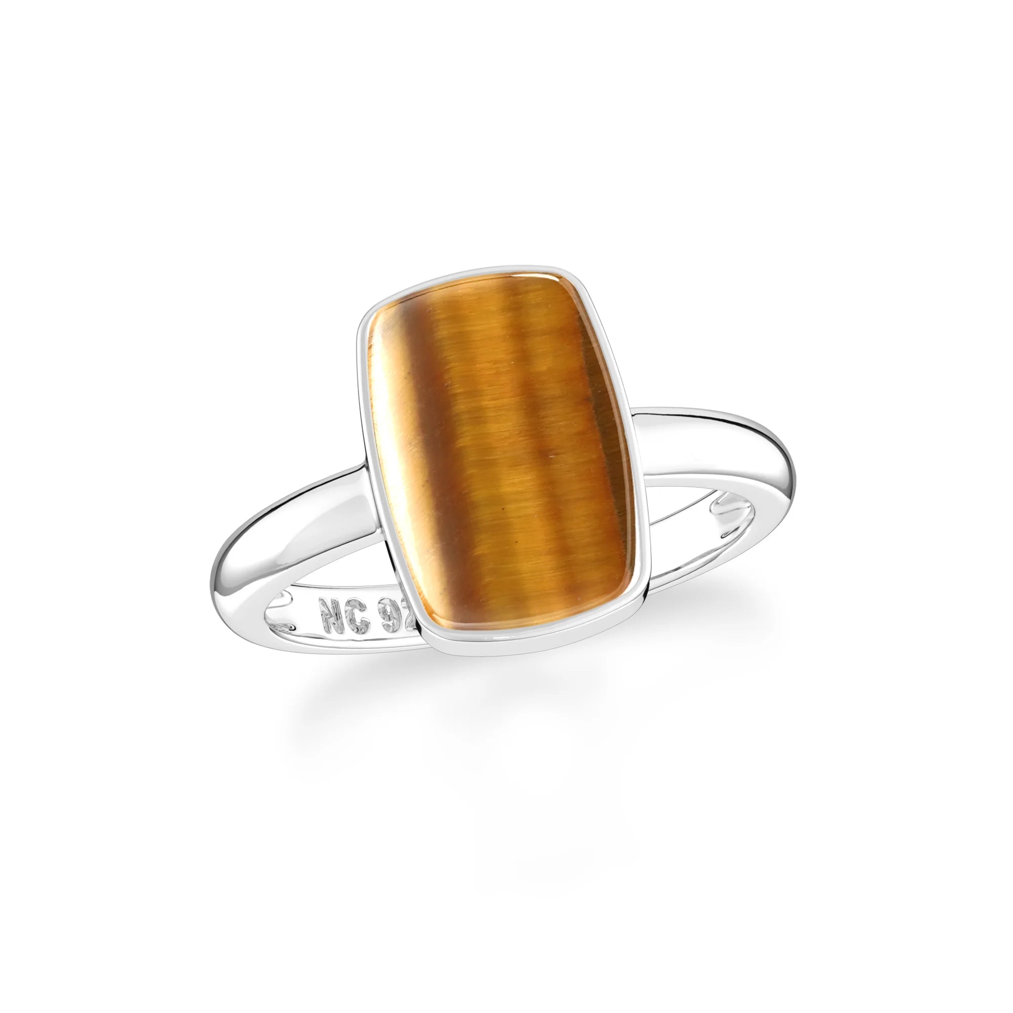 tiger eye bezel-set ring
