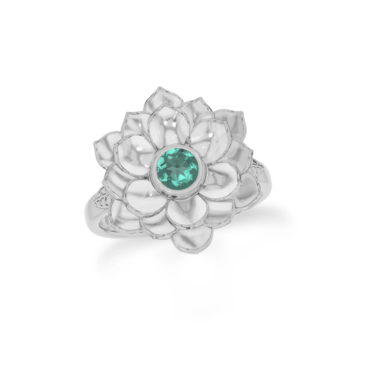 natural green tourmaline ring for women in sterling silver