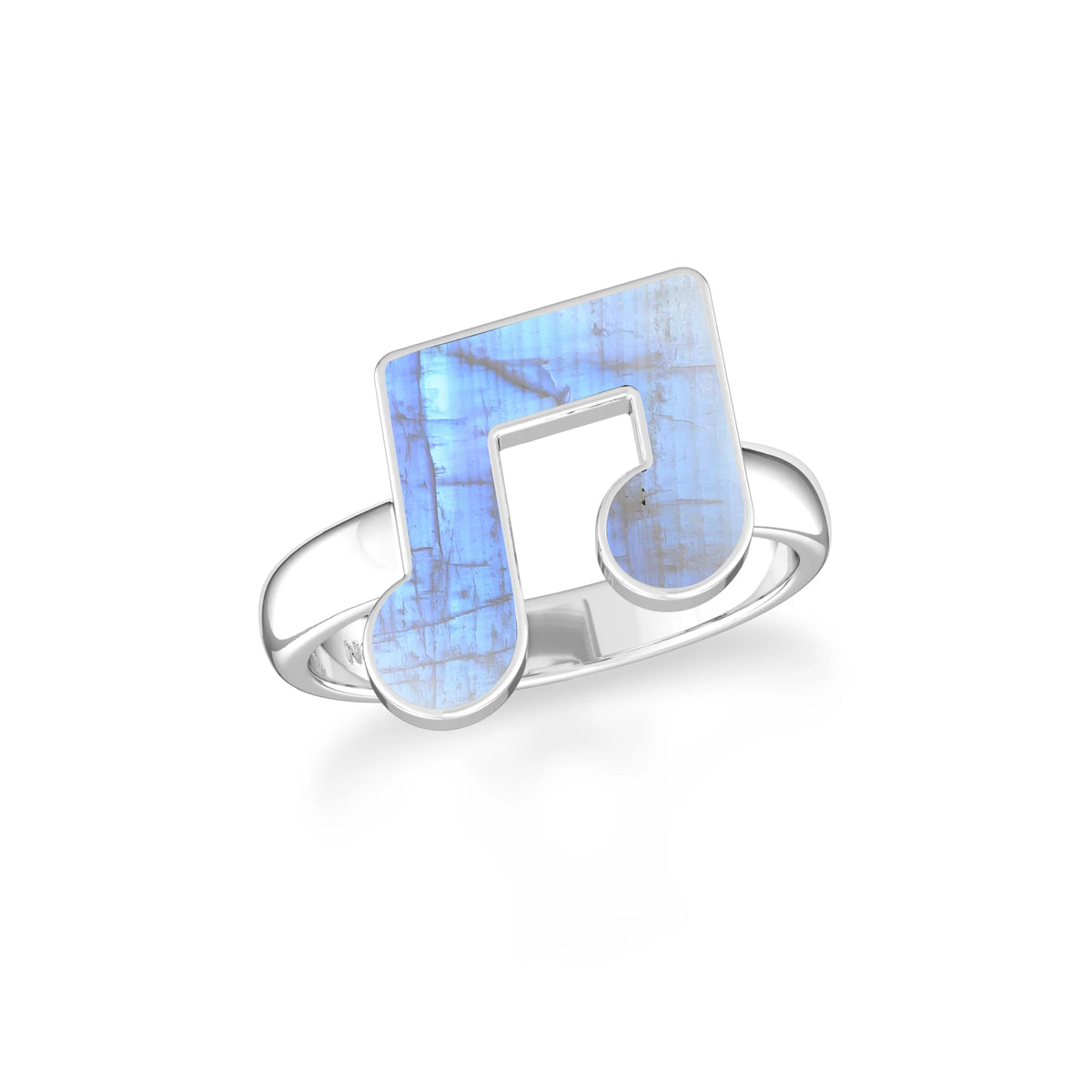 rainbow moonstone bezel-set ring