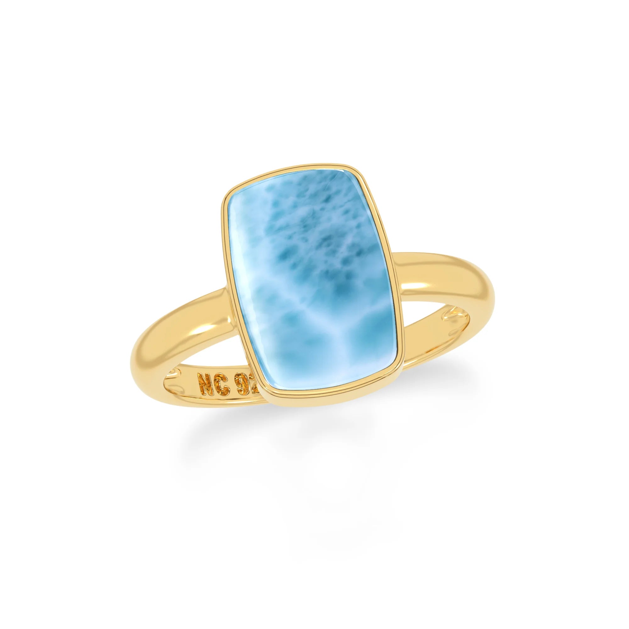 larimar bezel-set ring