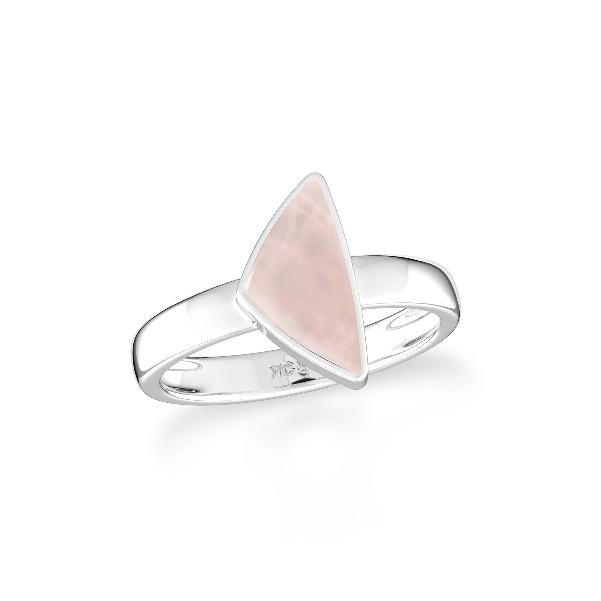 rose-quartz bezel-set ring
