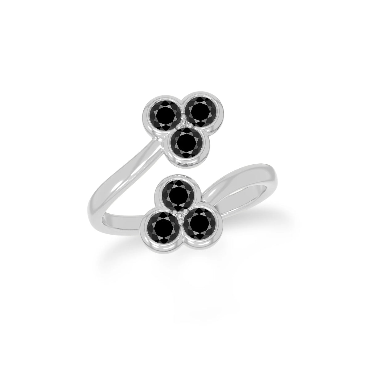 black-tourmaline stackable bezel-set ring