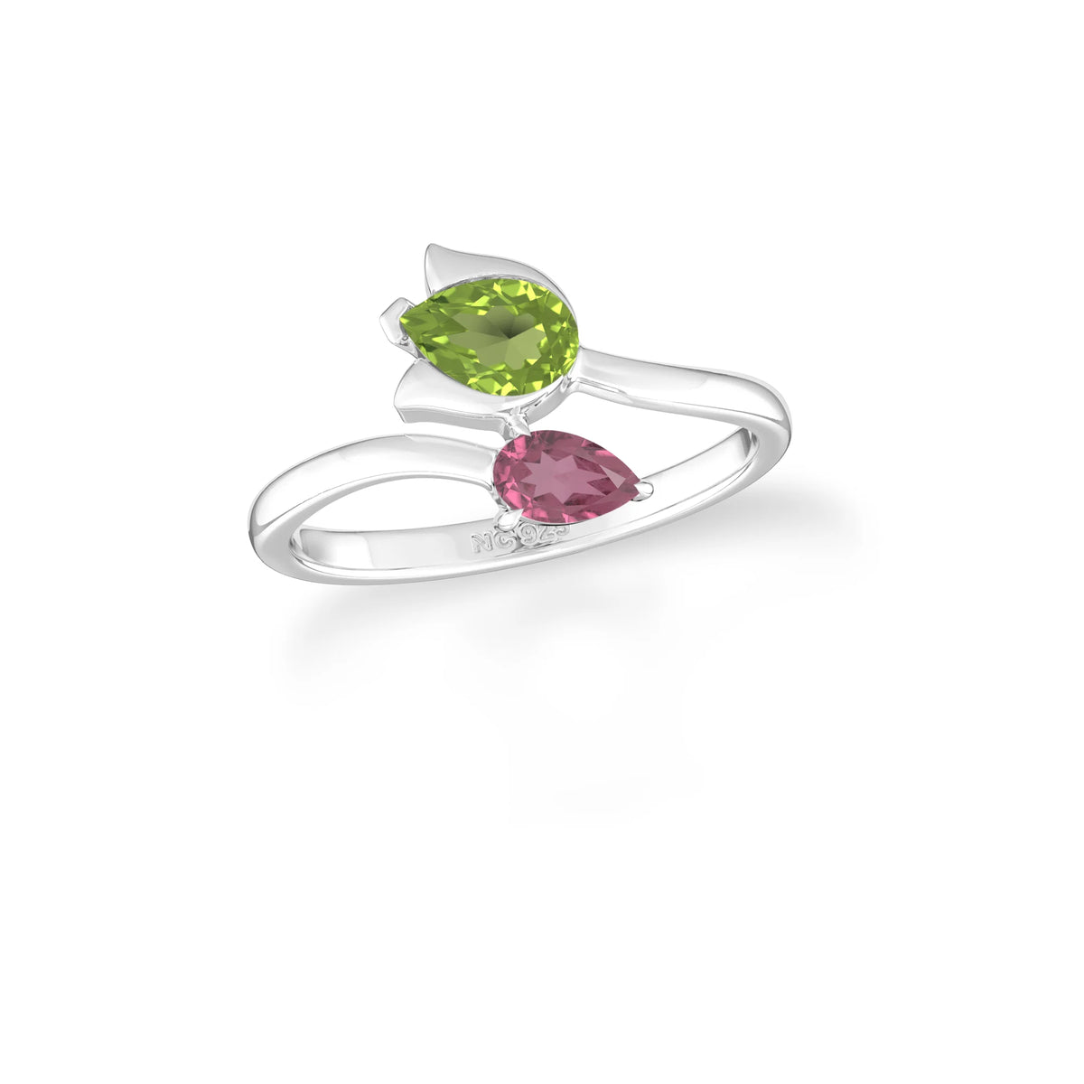 peridot & pink tourmaline ring