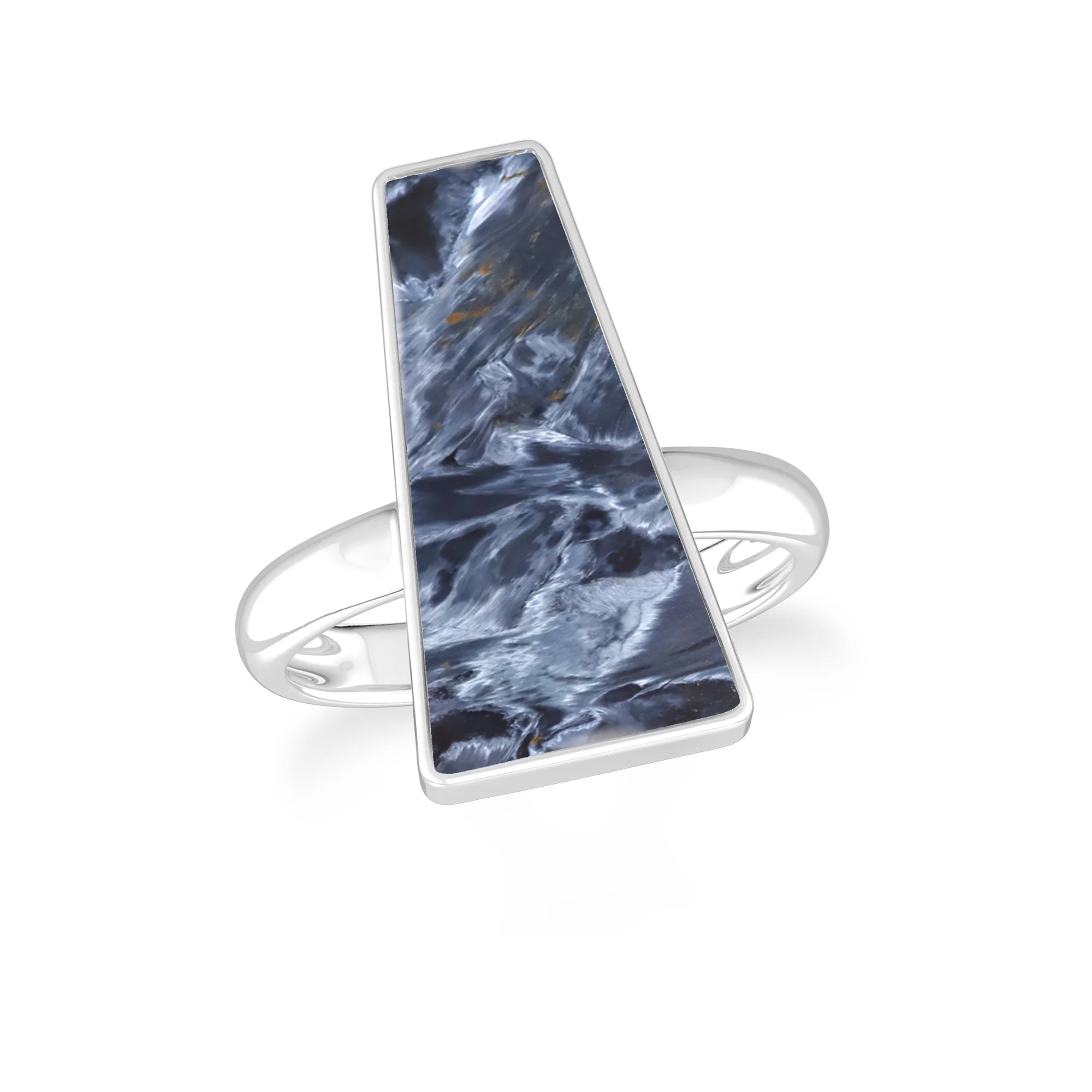 pietersite bezel-set ring