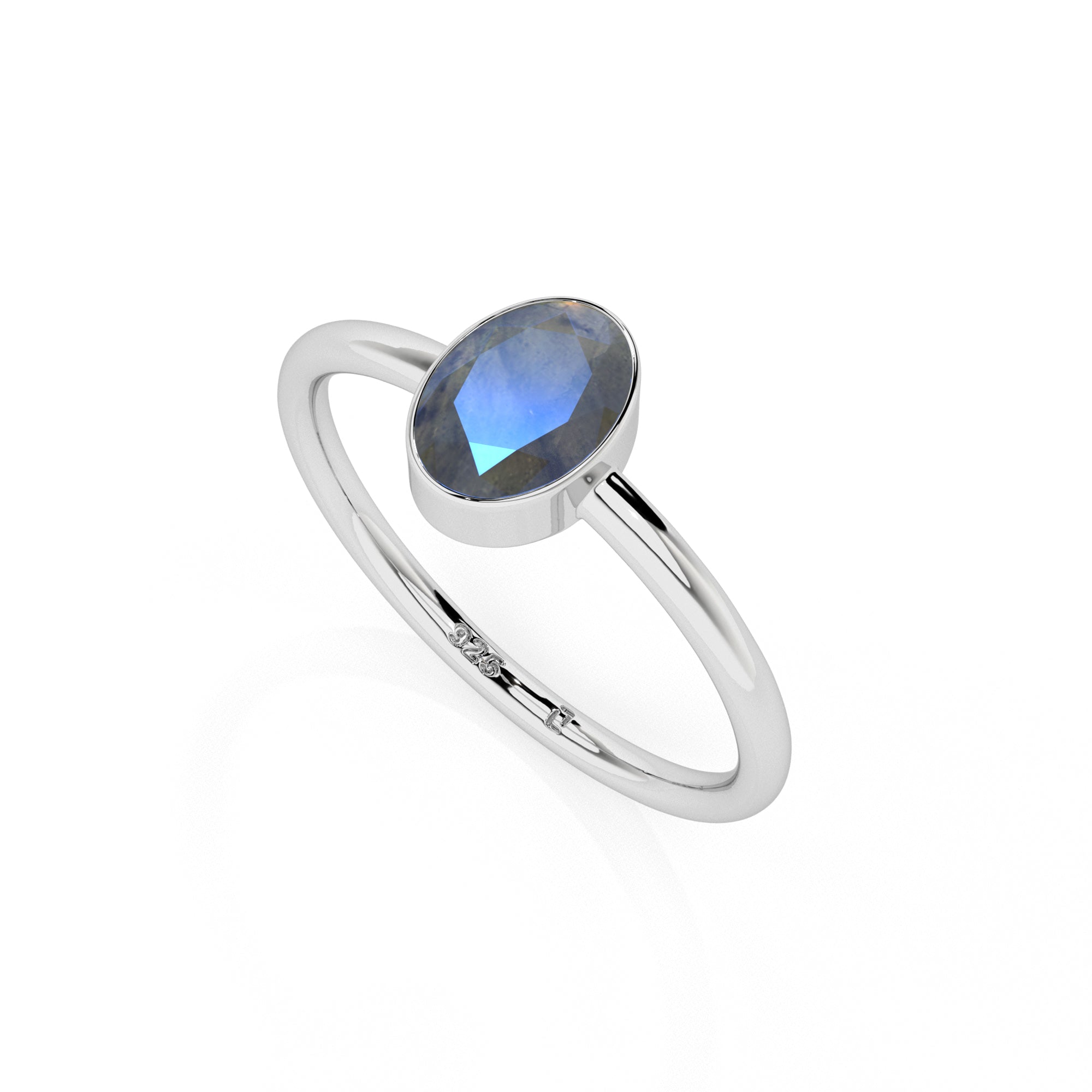 labradorite stackable bezel-set ring