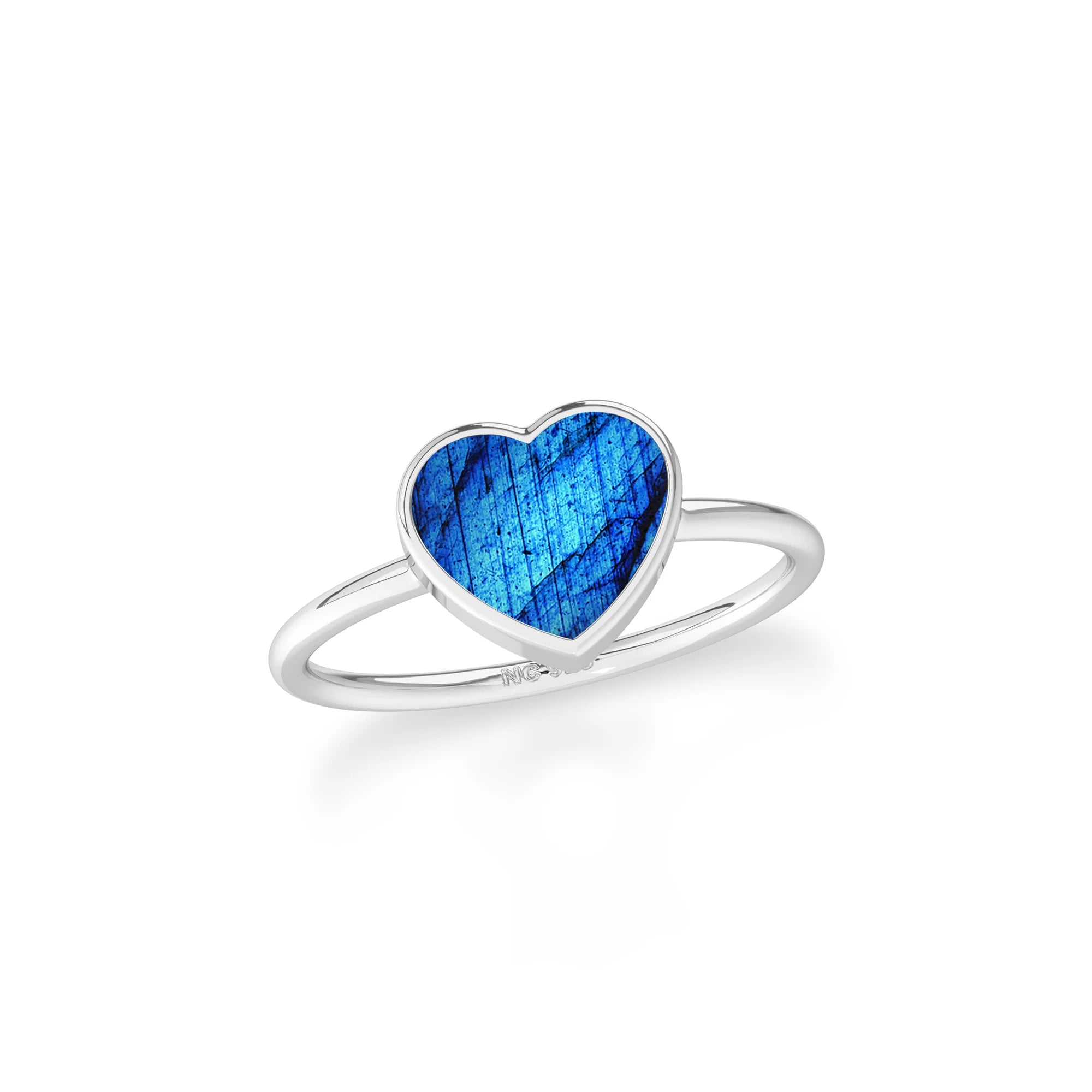 labradorite stackable bezel-set ring