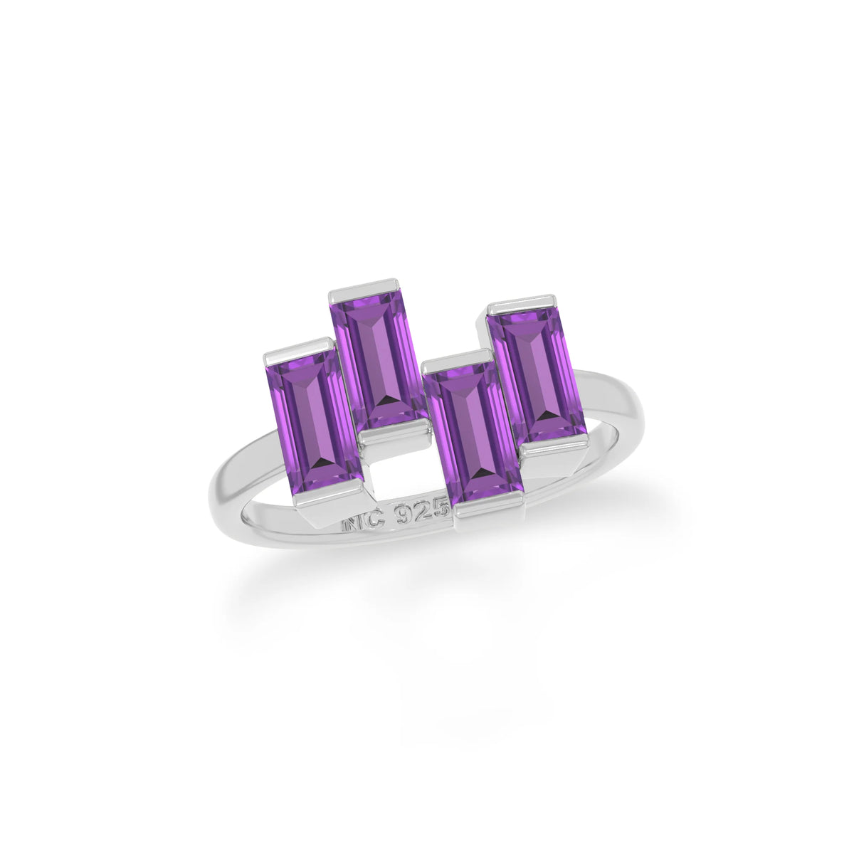 natural amethyst ring for women in sterling silver