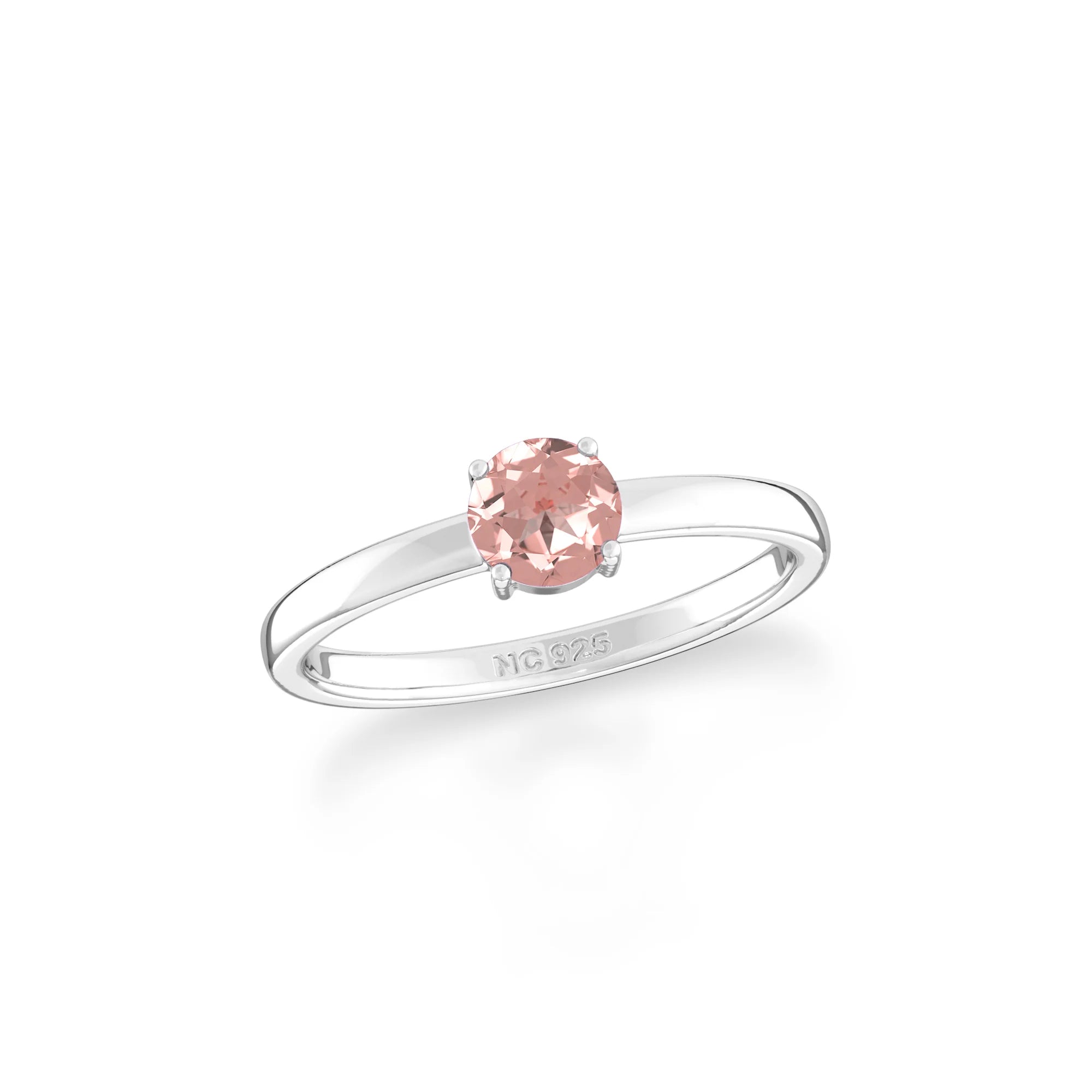 morganite stackable prong-set ring