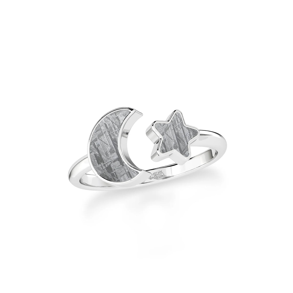 meteorite stackable bezel-set ring