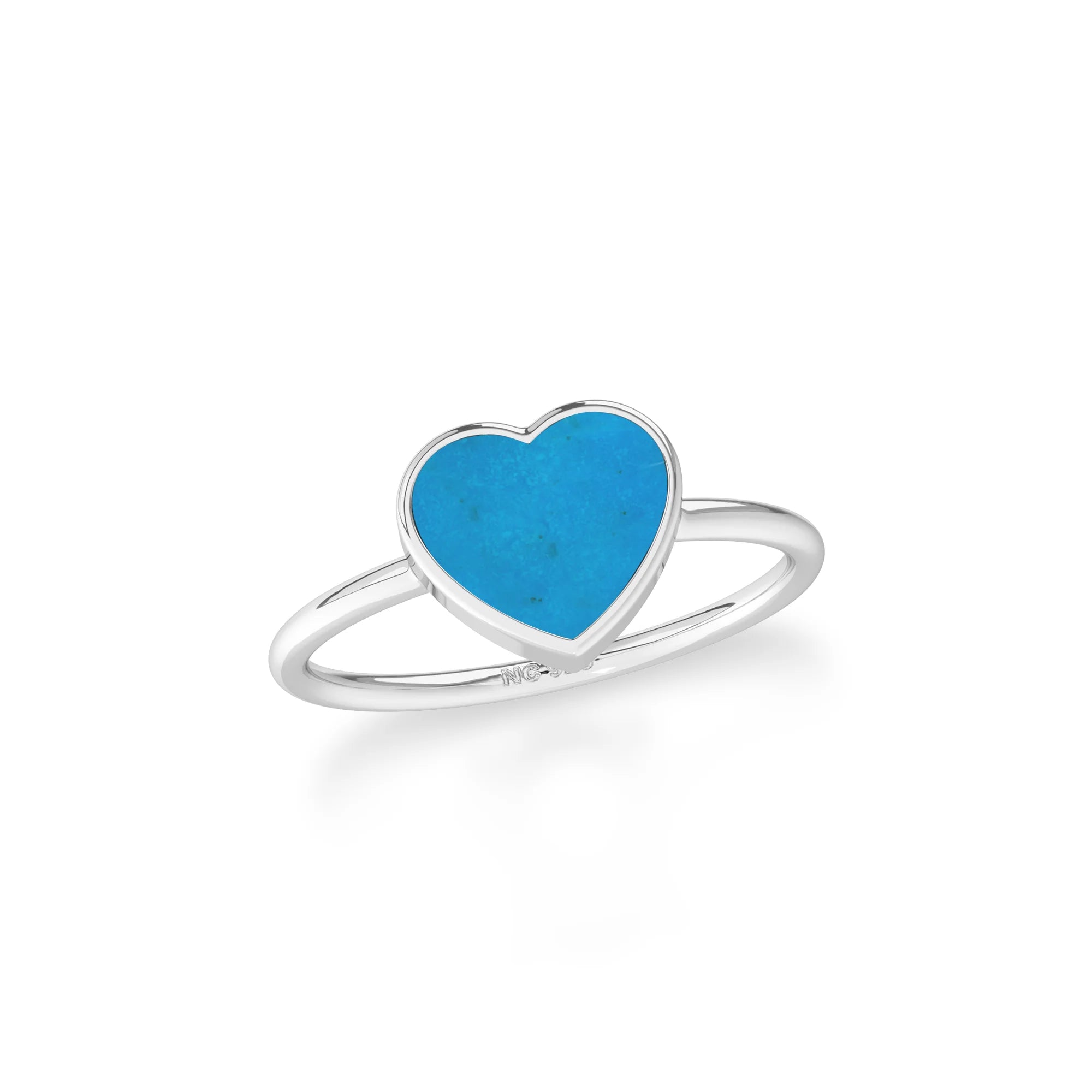 turquoise stackable bezel-set ring