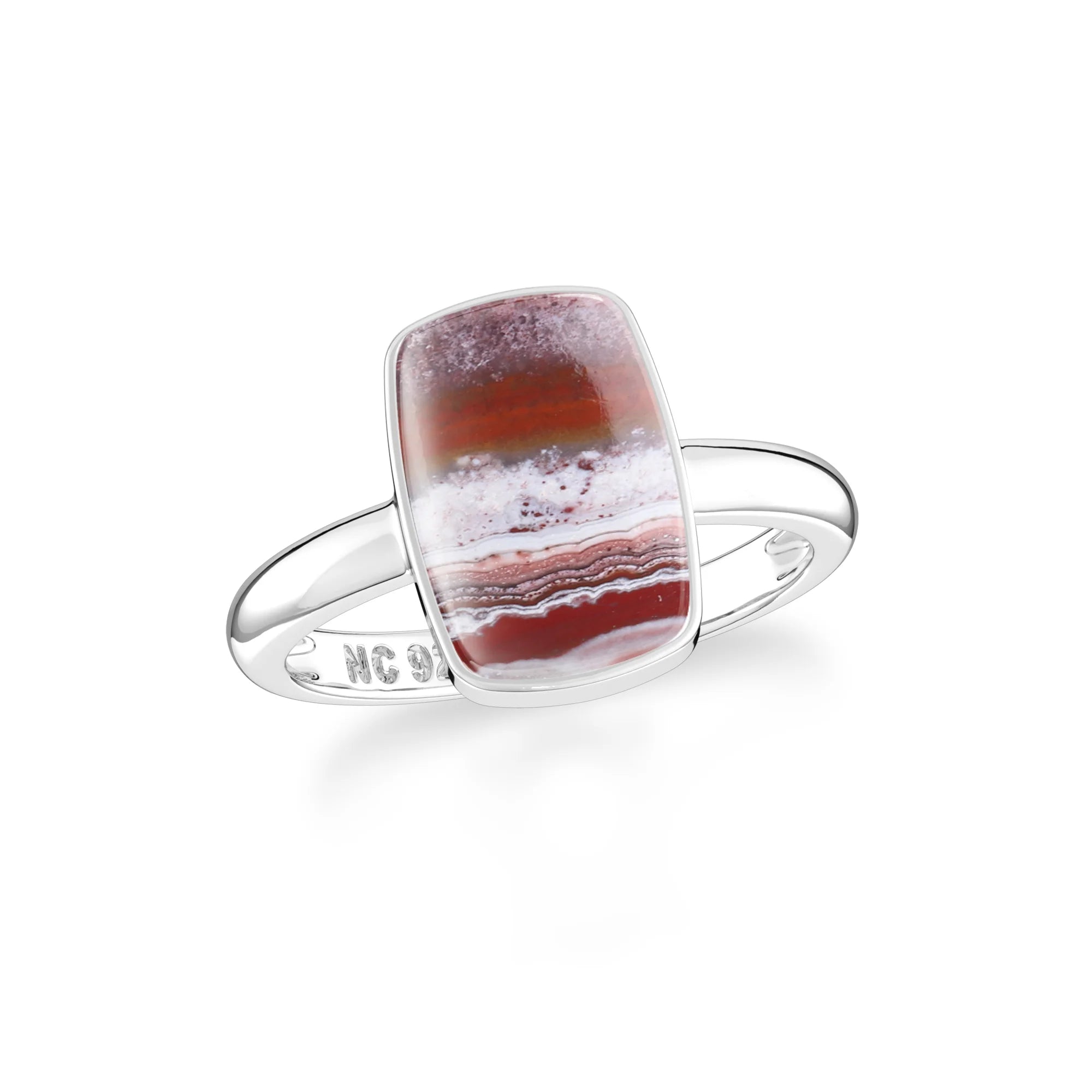 crazy-lace-agate bezel-set ring