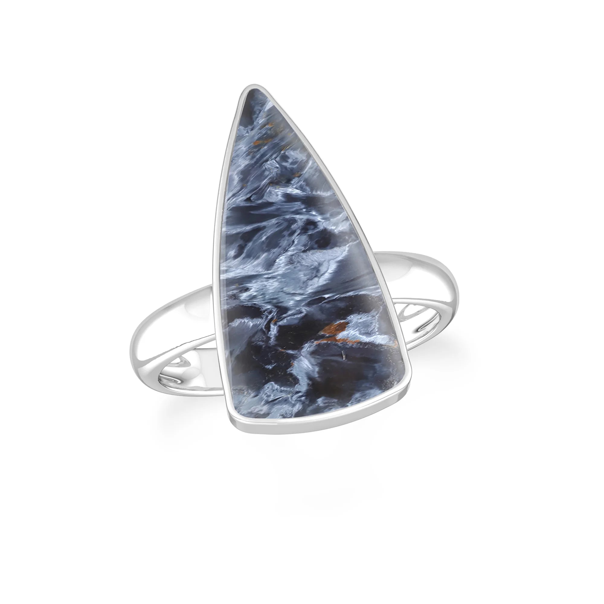 pietersite bezel-set ring