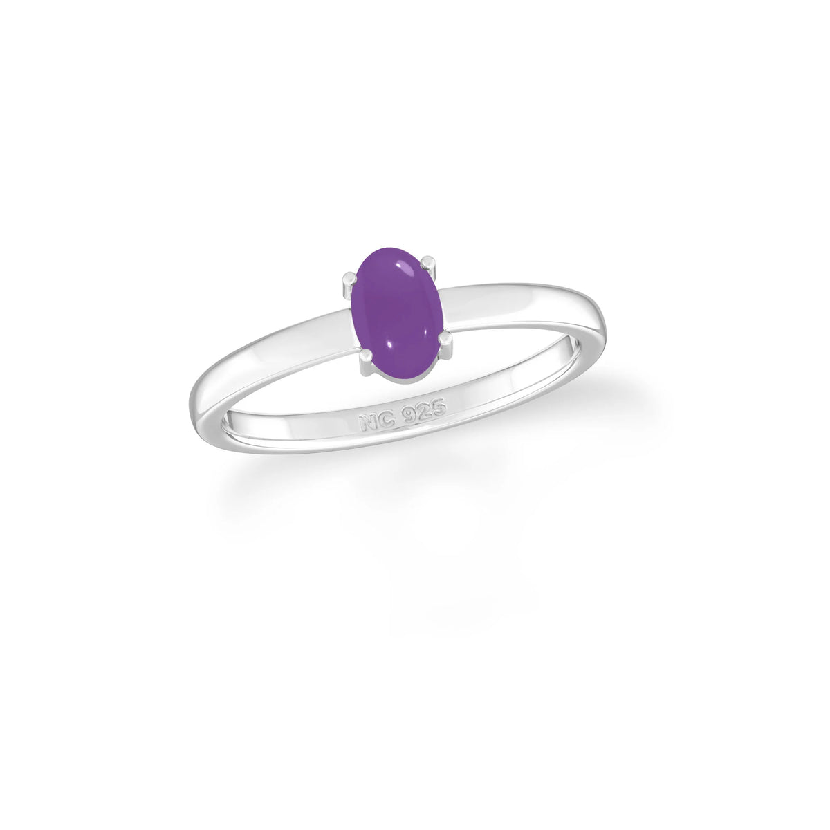 amethyst stackable prong-set ring