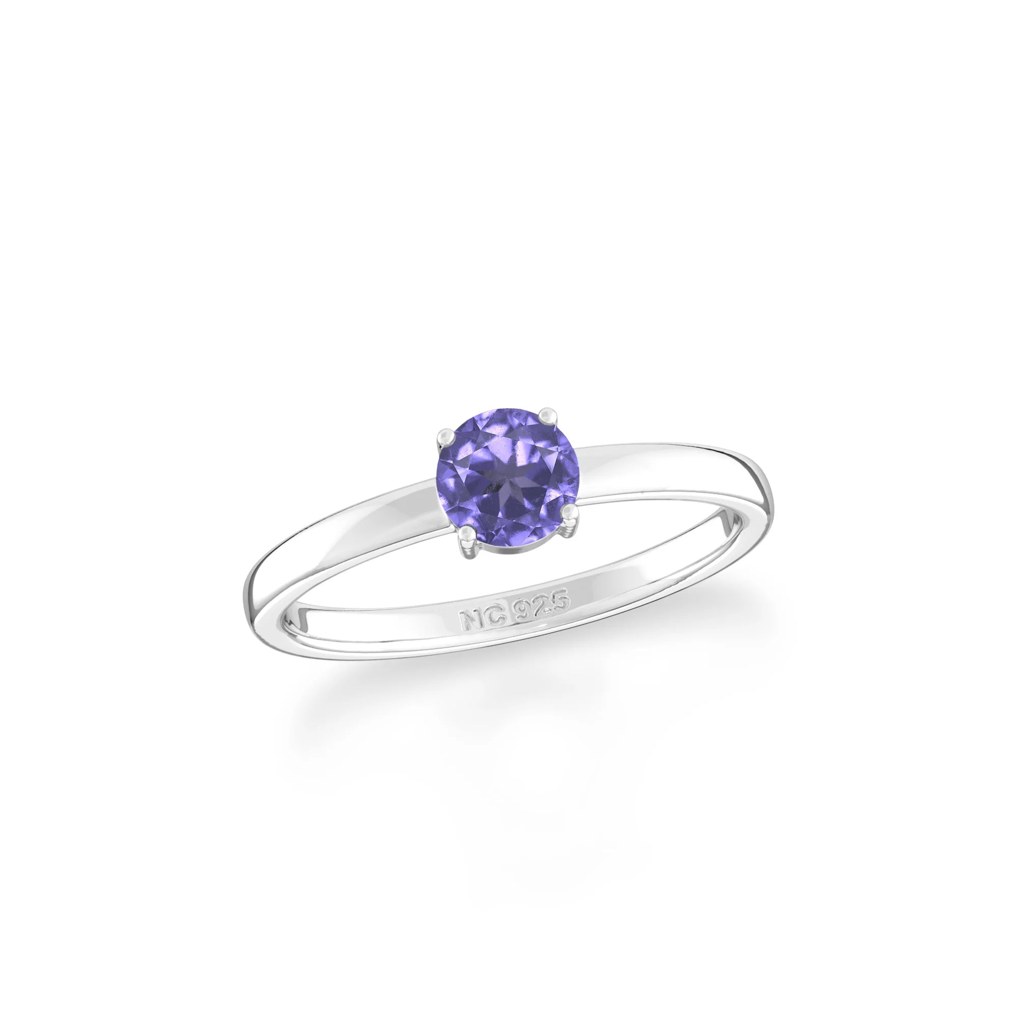 tanzanite stackable prong-set ring