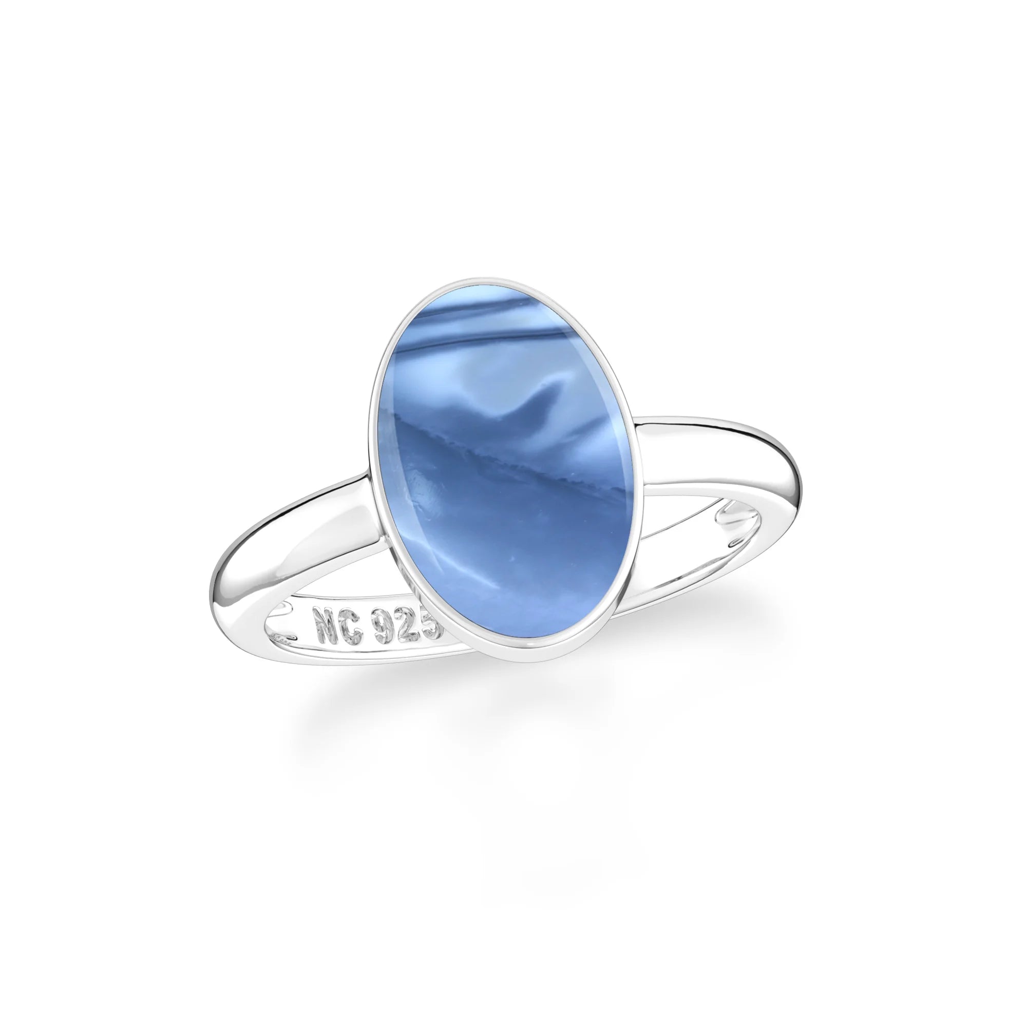 blue opal bezel-set ring