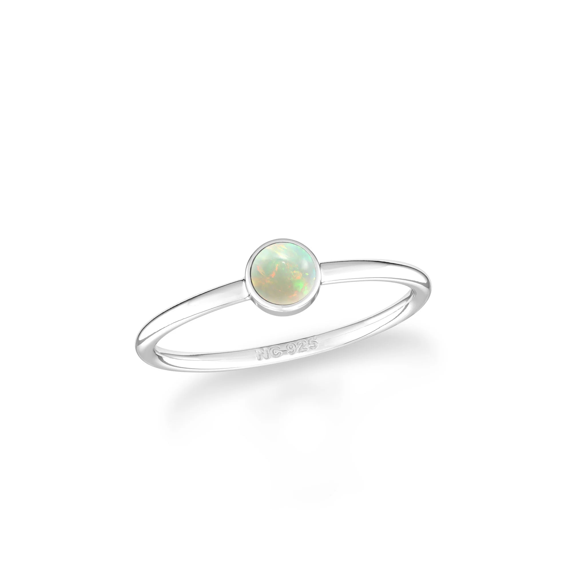 ethiopian opal bezel-set ring