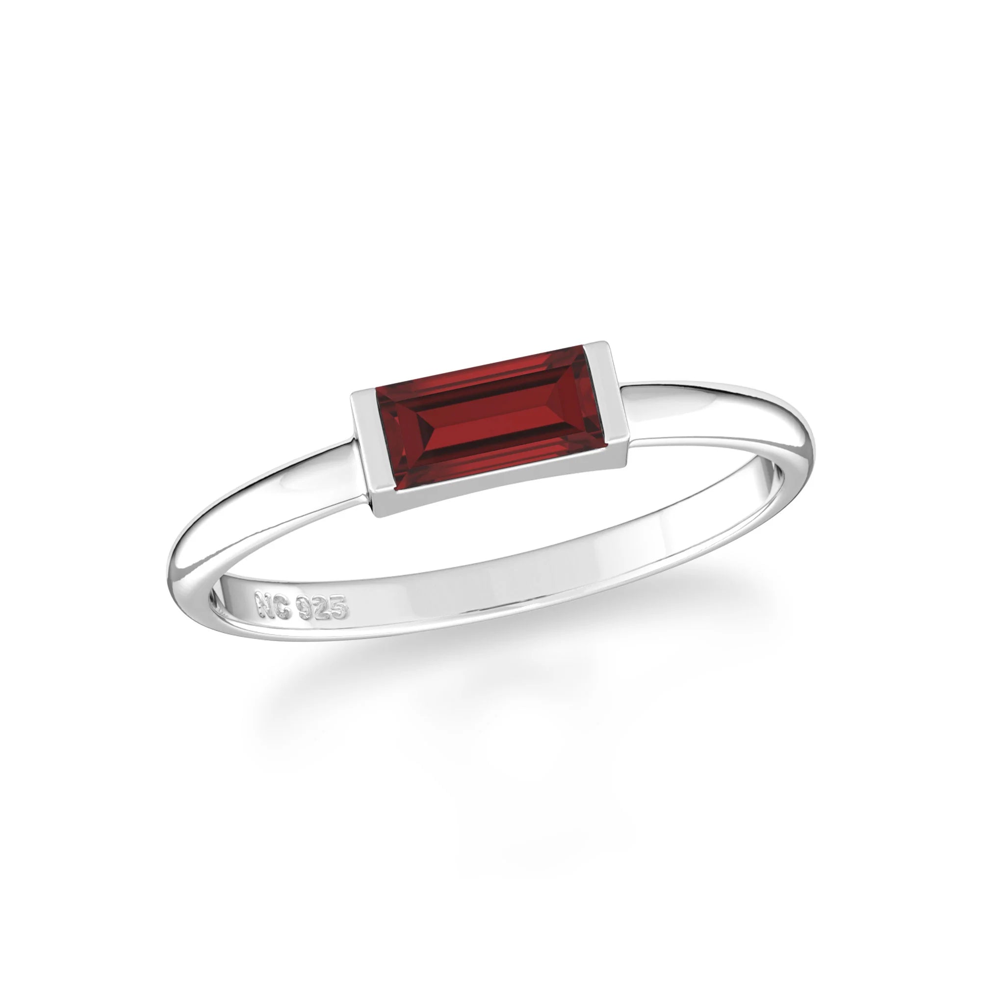 garnet bezel-set ring