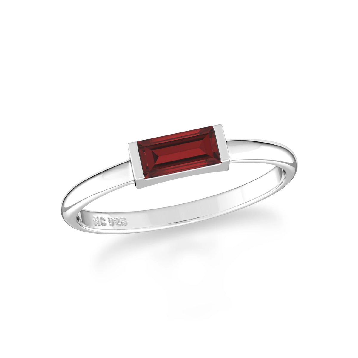 garnet bezel-set ring