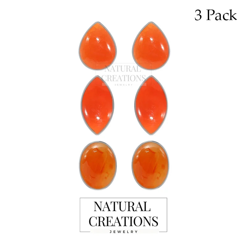 carnelian cab pear earrings