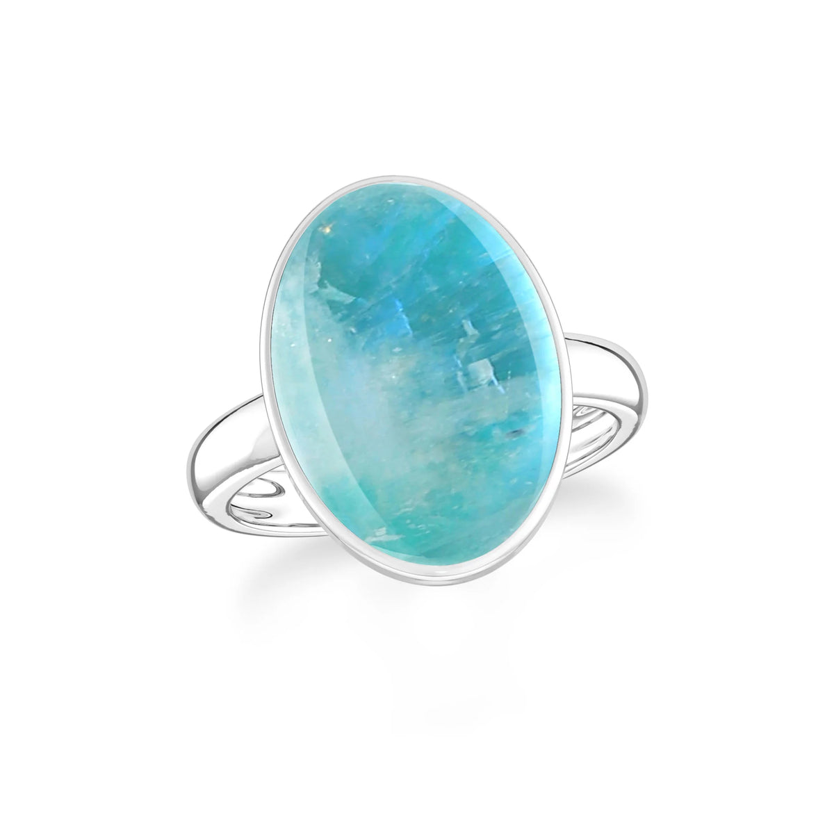 green-moonstone bezel-set ring