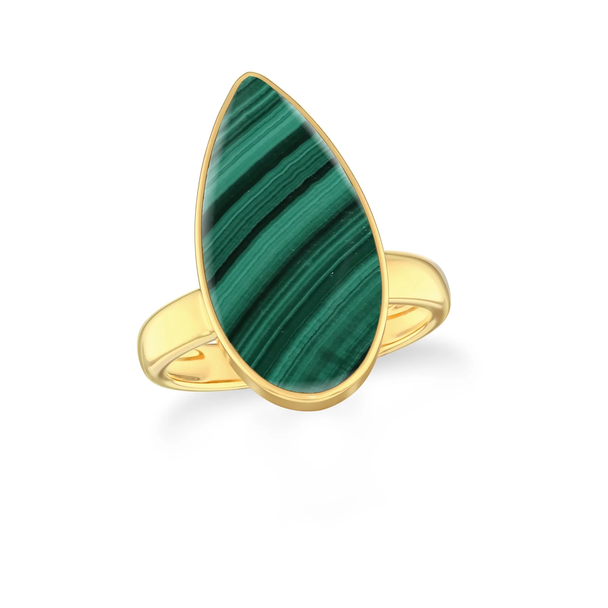 malachite bezel-set ring