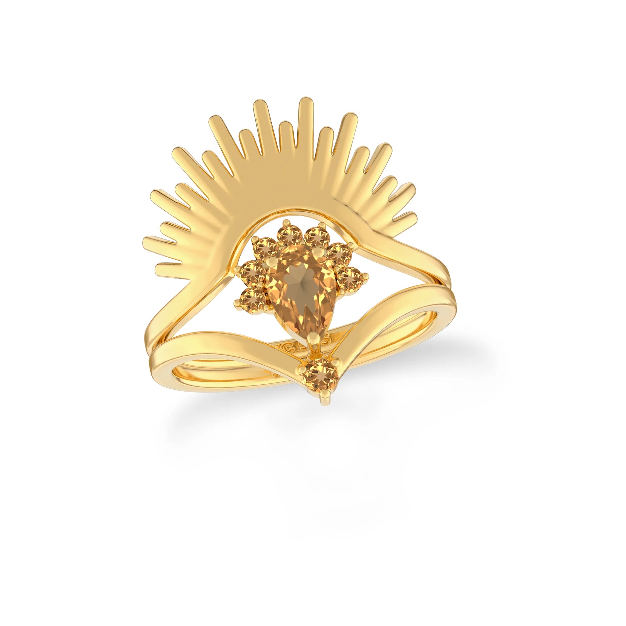 citrine prong-set ring