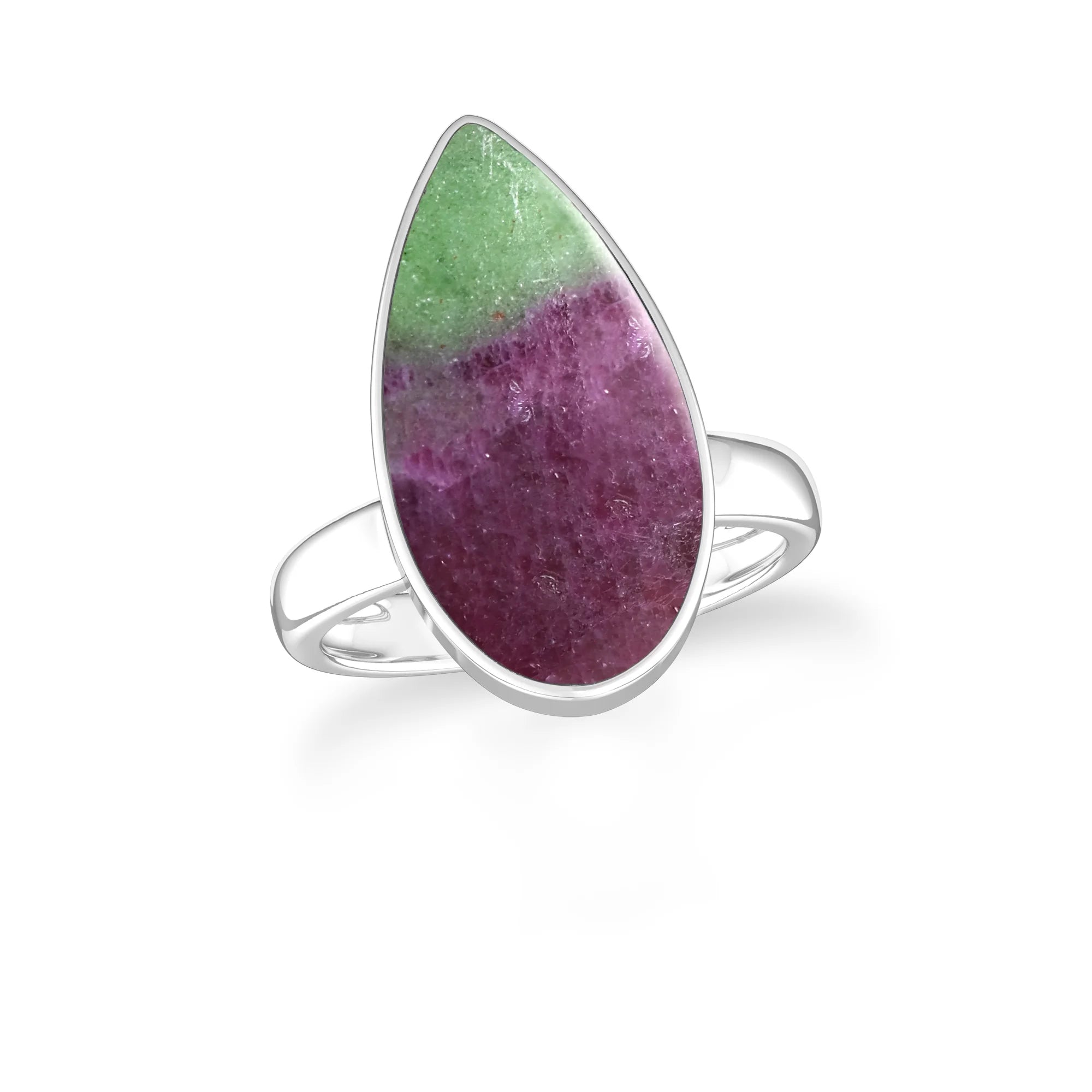 ruby-zoisite bezel-set ring