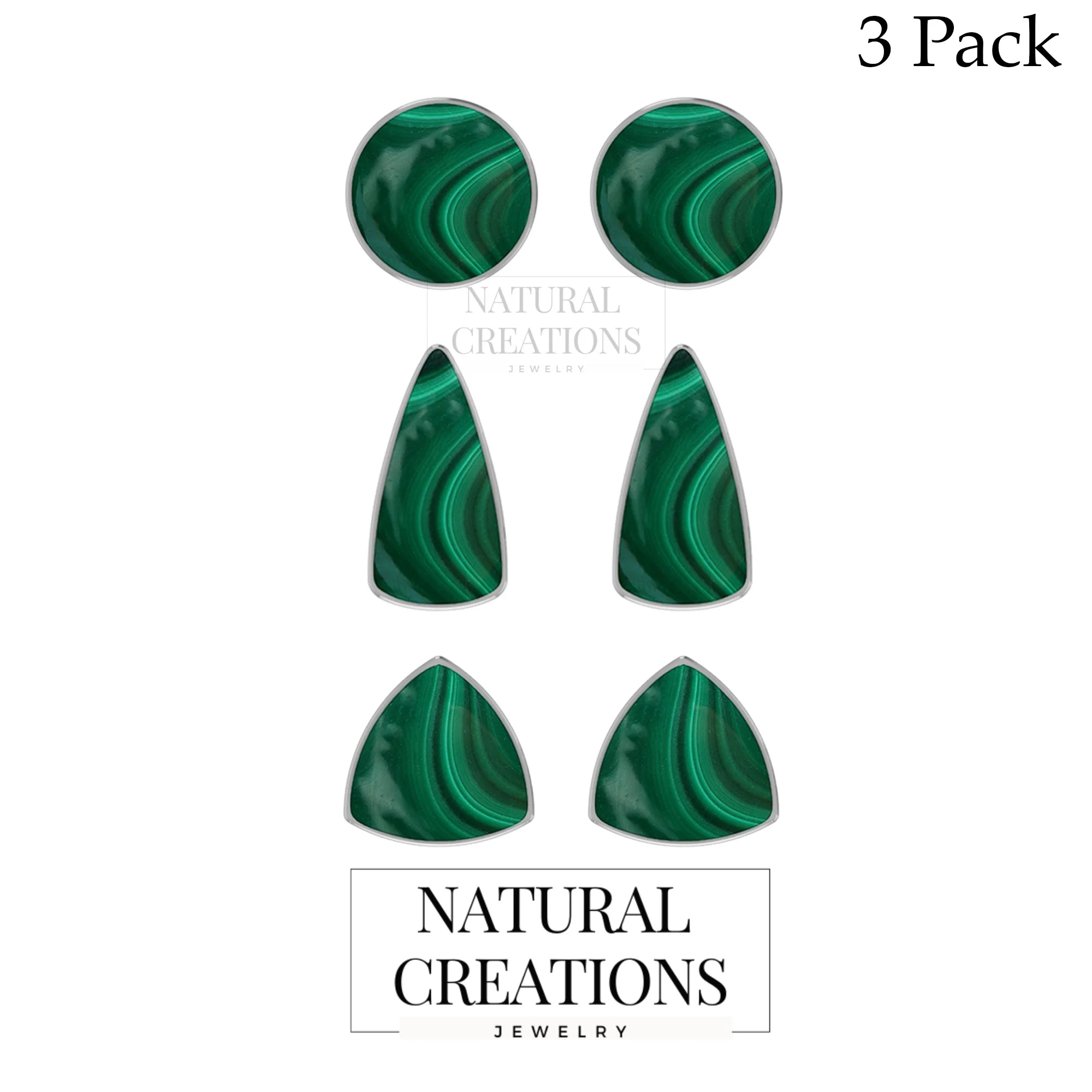 malachite cab earrings