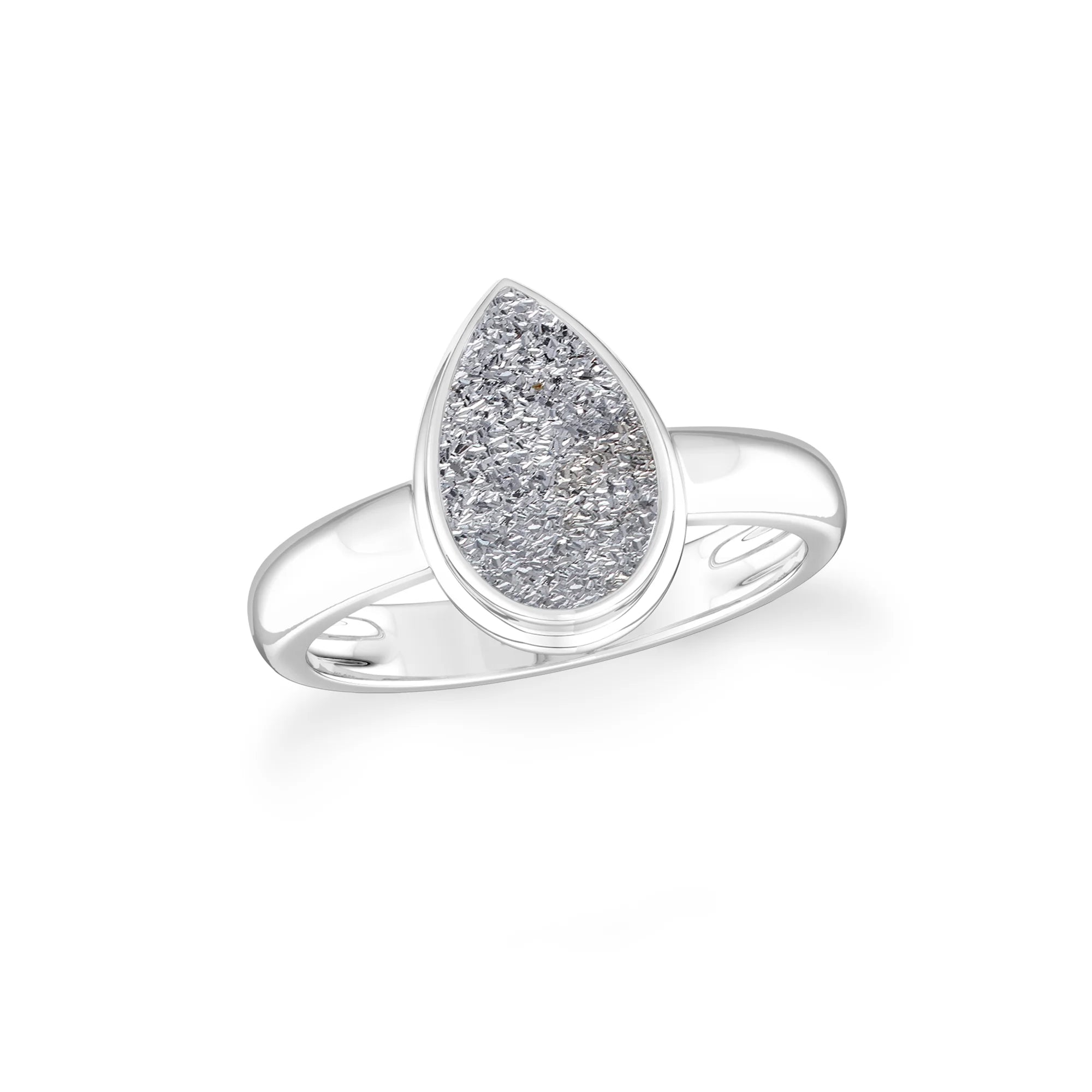 titanium-druzy-silver  bezel-set ring