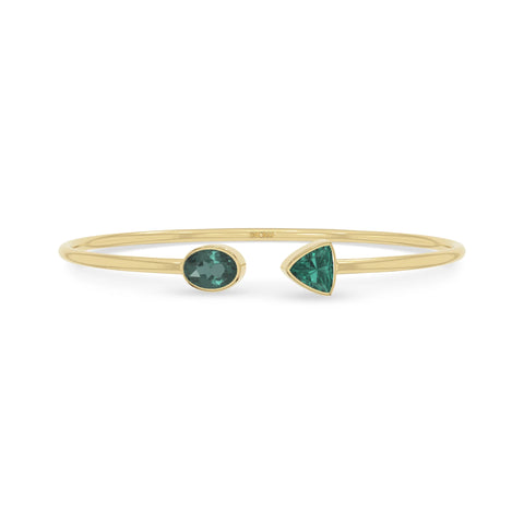green tourmaline cut bracelet