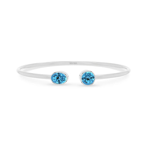 swiss blue topaz cut bracelet