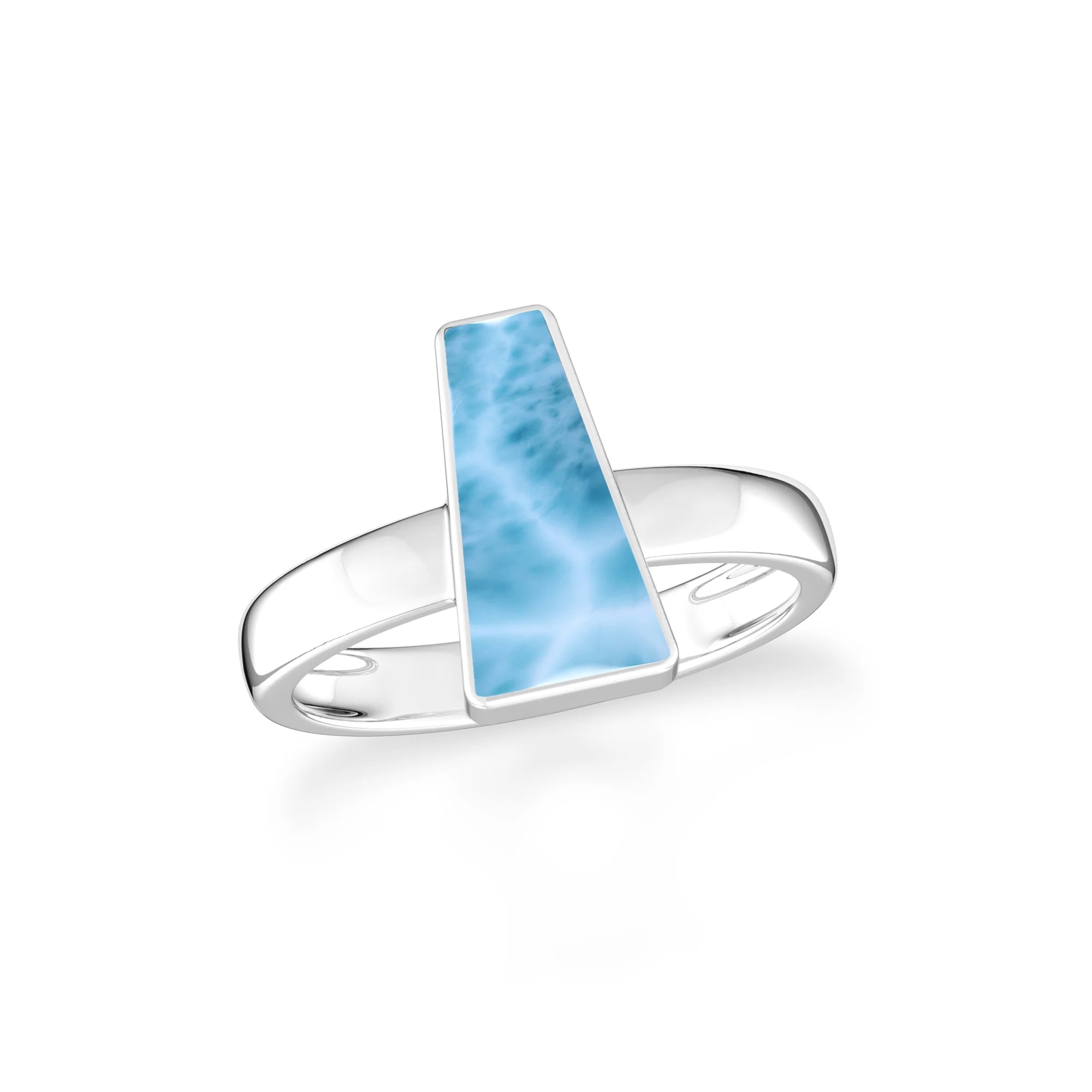larimar bezel-set ring