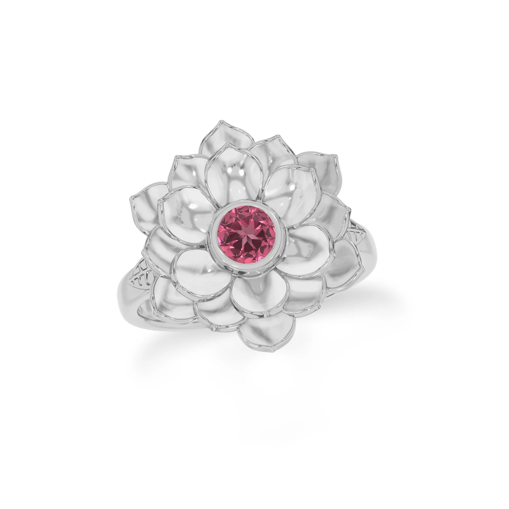 pink-tourmaline stackable bezel-set ring