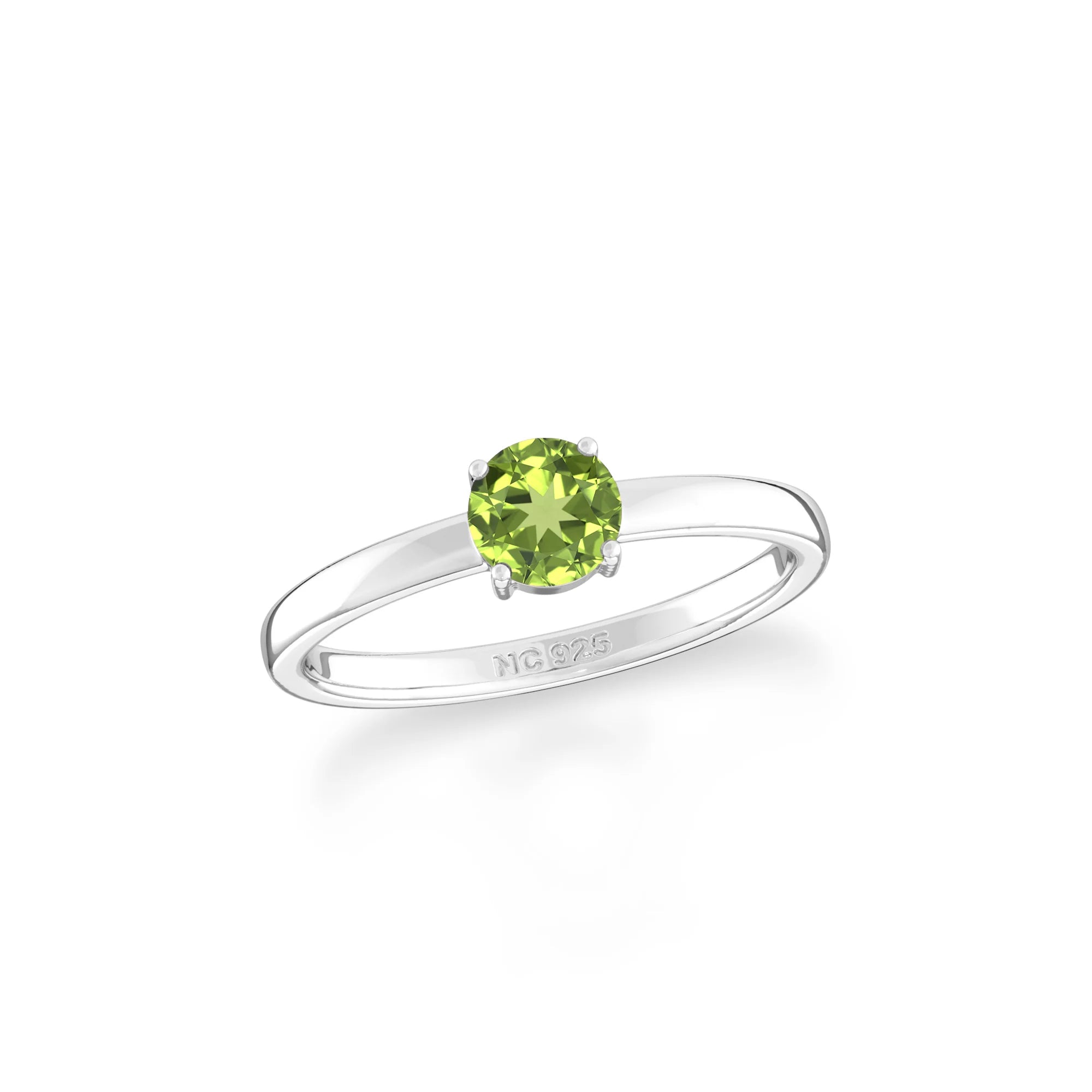 peridot stackable prong-set ring
