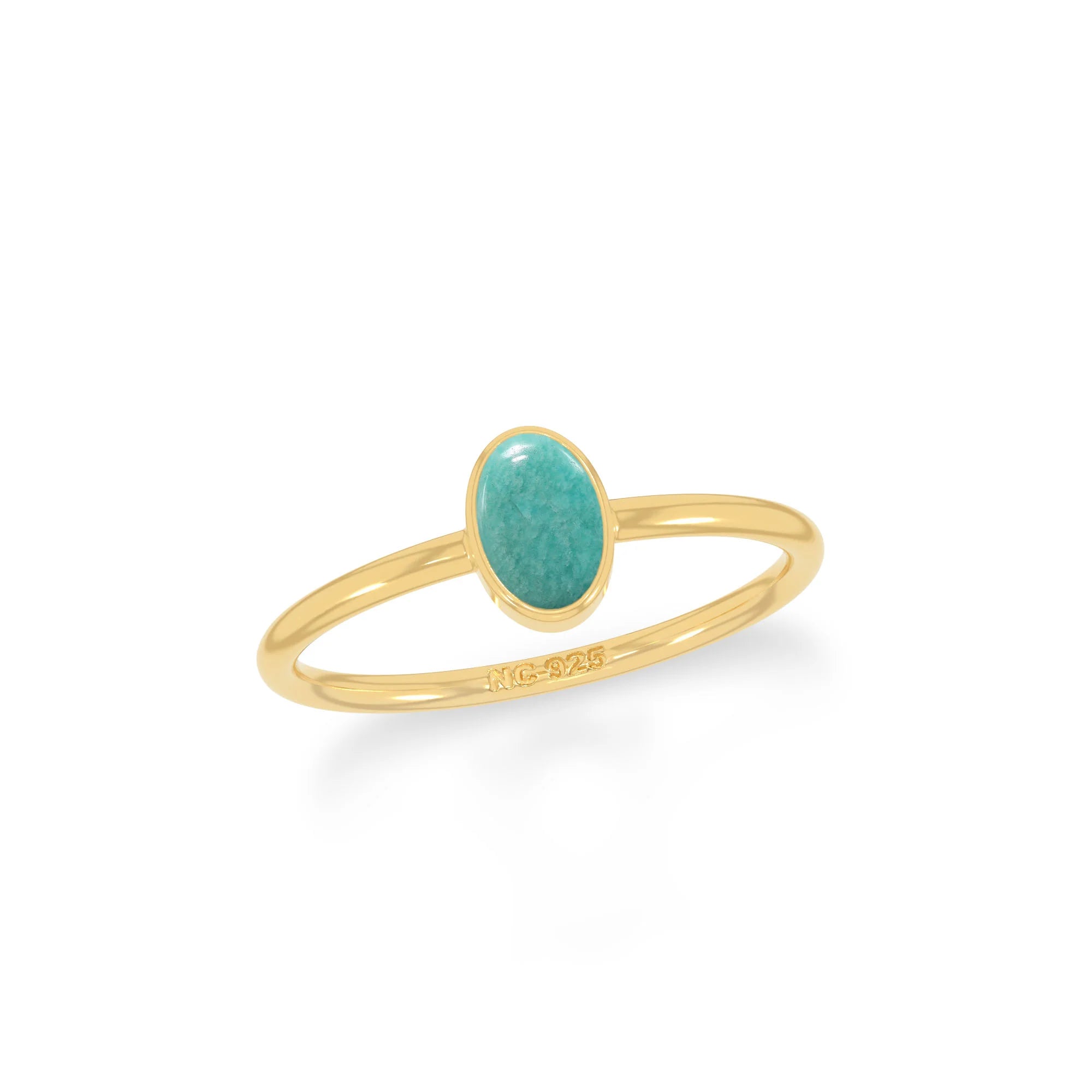 amazonite bezel-set ring