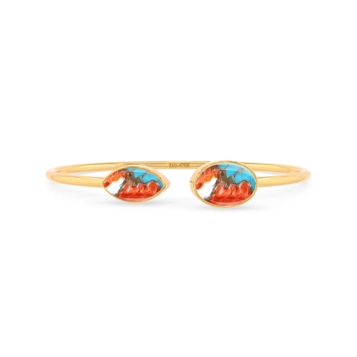 spiny oyster turquoise cab bracelet
