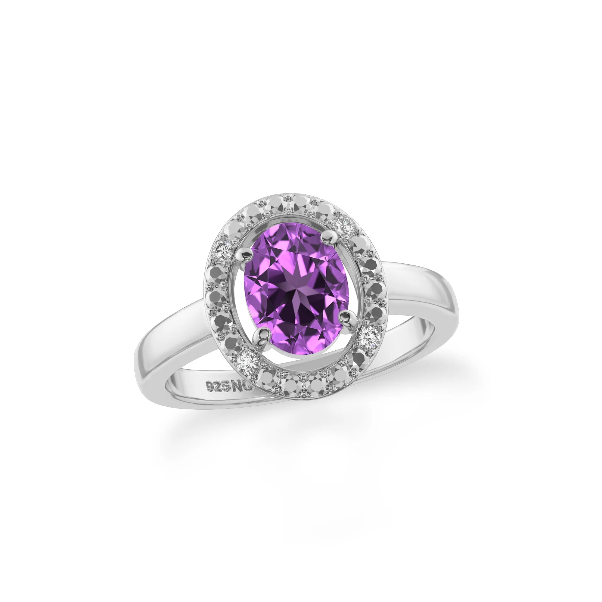 amethyst stackable prong-set ring