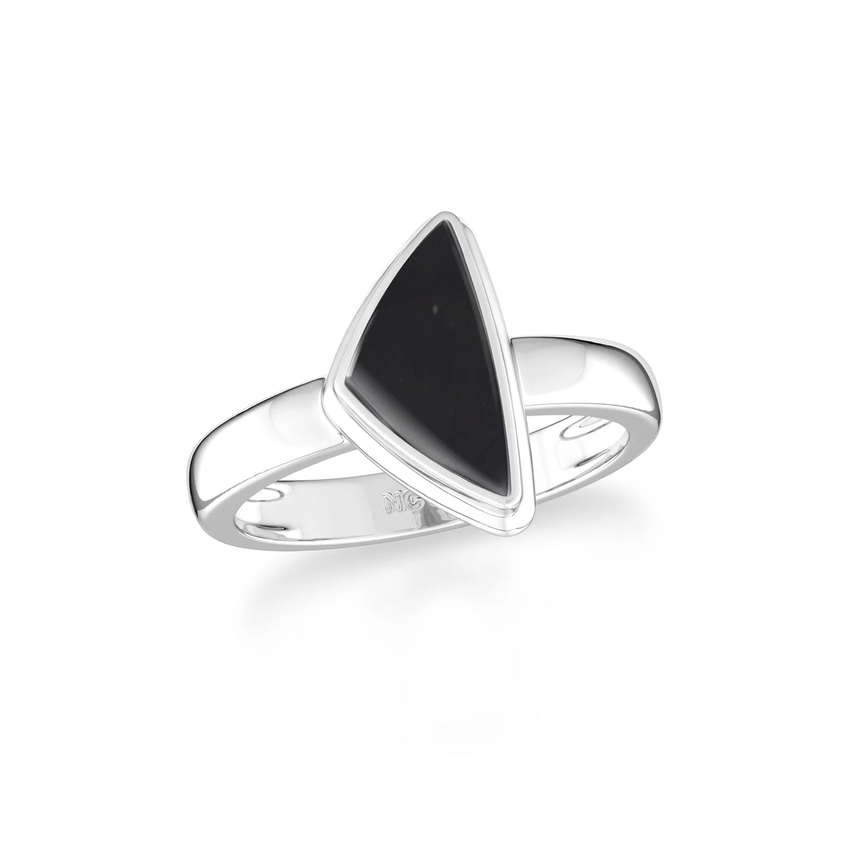 shungite bezel-set ring