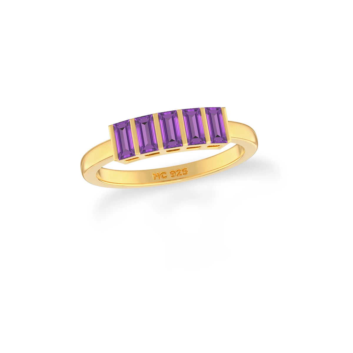amethyst bezel-set ring