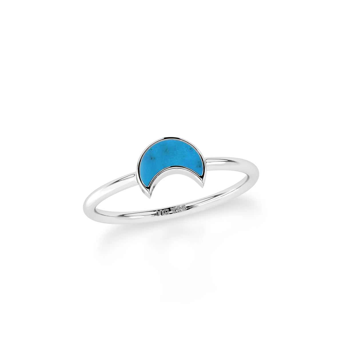 turquoise stackable bezel-set ring