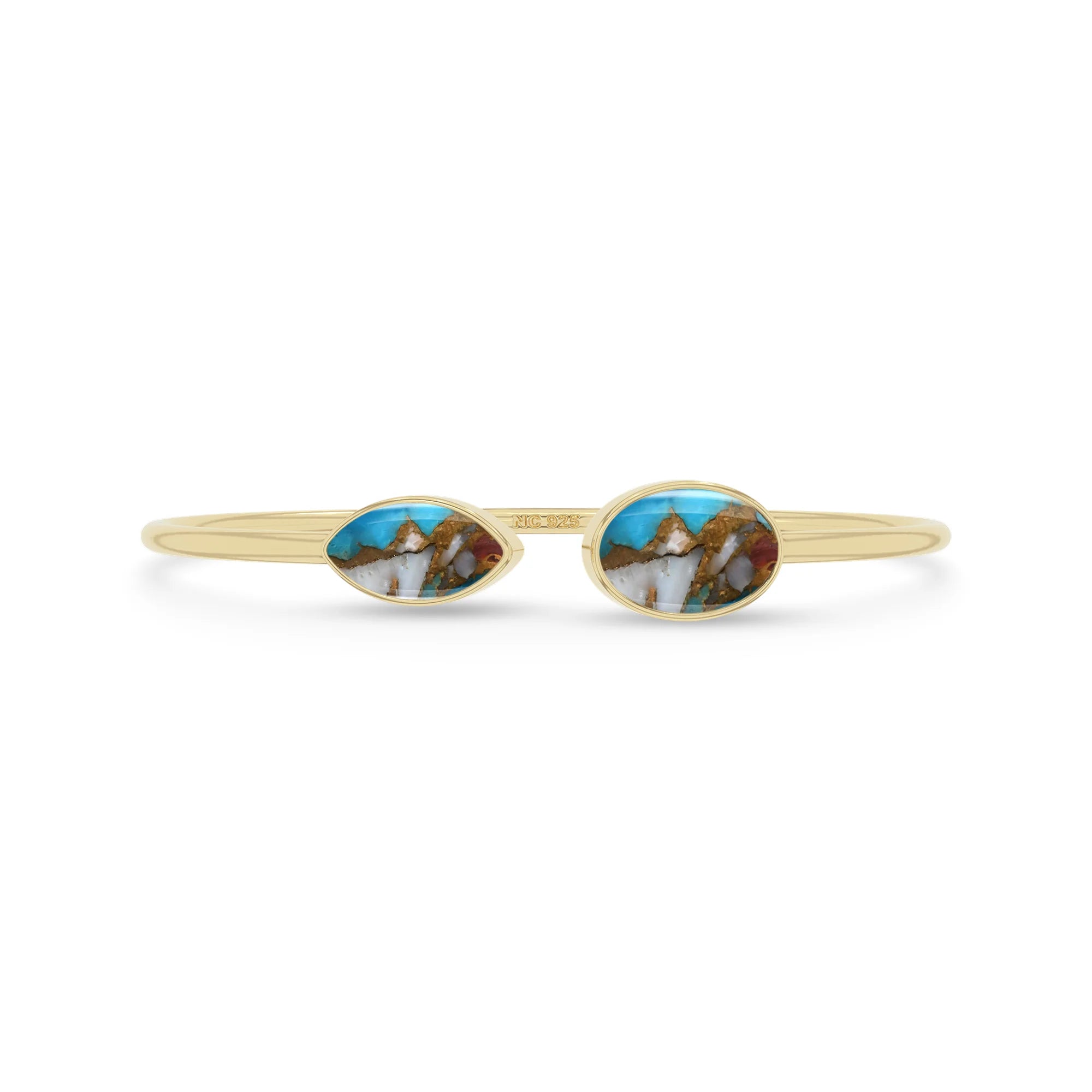 spiny oyster turquoise cab bracelet