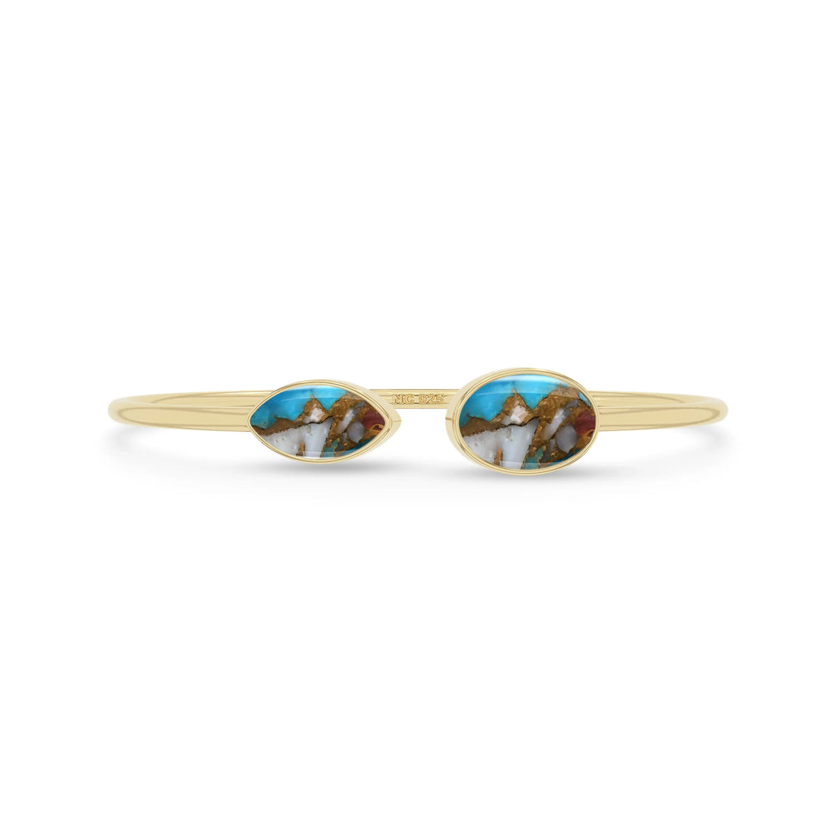 spiny oyster turquoise cab bracelet