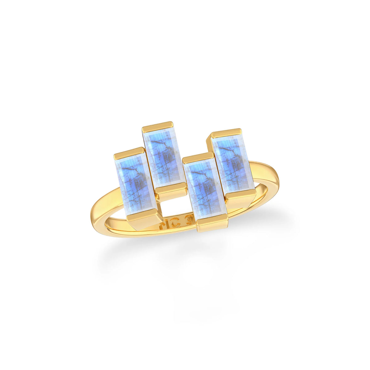 natural rainbow moonstone ring