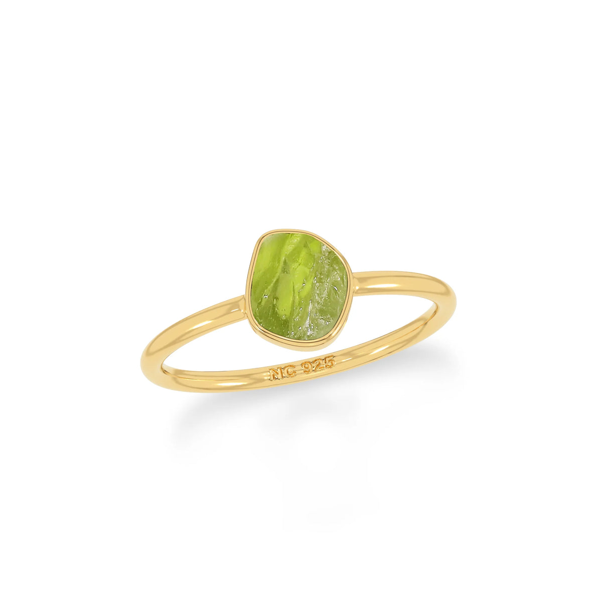 peridot stackable bezel-set ring