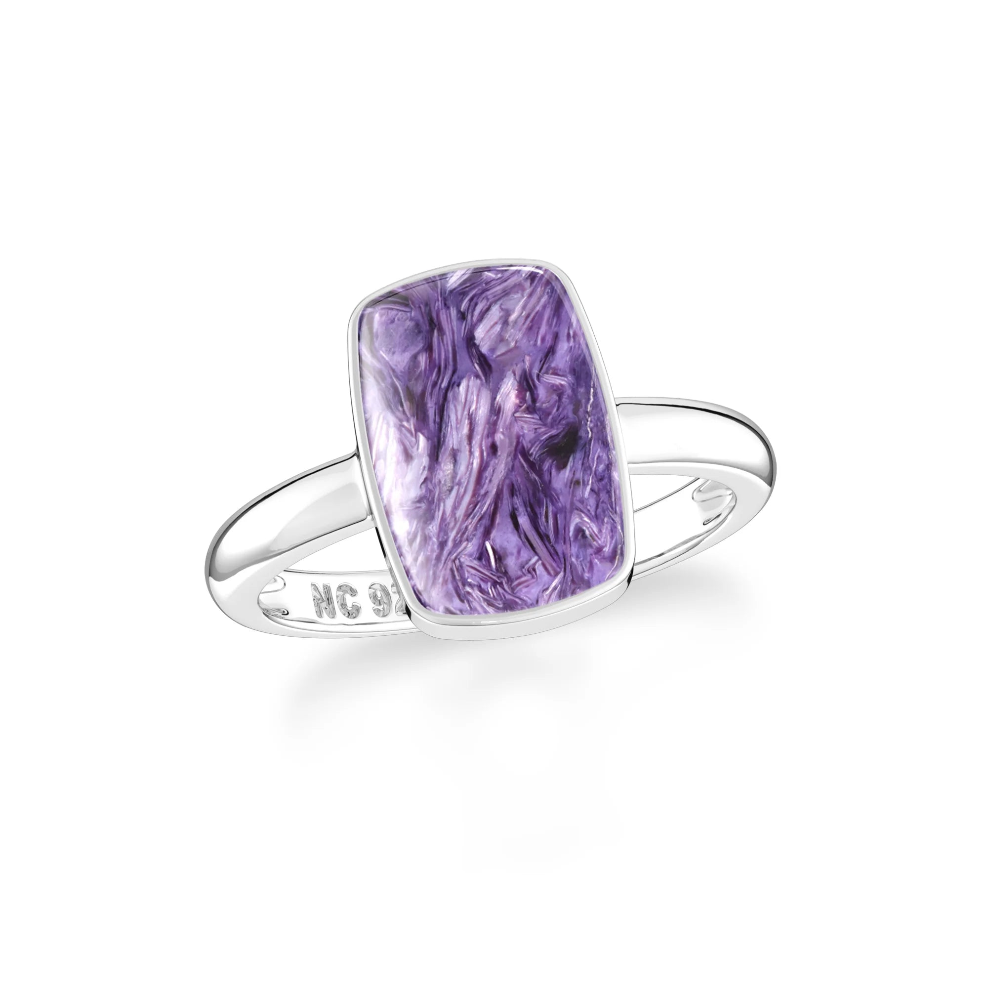 charoite bezel-set ring