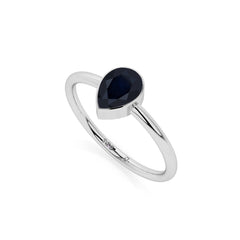 Natural Blue Sapphire Stackable Rings for Women in Sterling Silver (Pack of 12, Bezel-Set, Faceted)